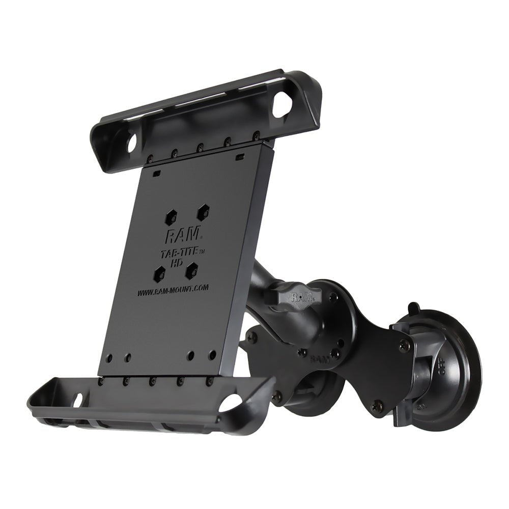 RAM Mount Double Twist-Lock Suction Cup Mount w/Tab-Tite Universal Spring Loaded Cradle f/Apple iPad 1-4 w/or w/o Light Duty Case [RAM-B-189-TAB3U] - Houseboatparts.com