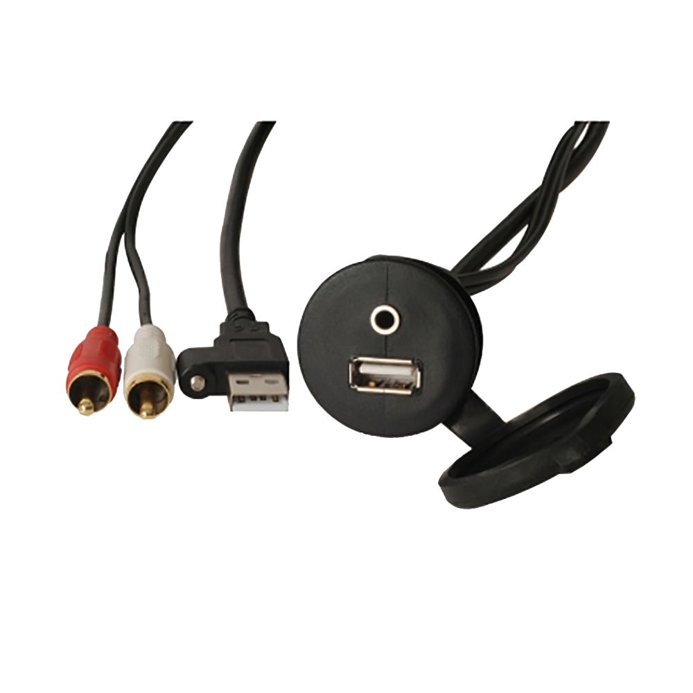 Fusion MS-CBUUSB3.5 Panel Mount USB 3.5mm Headphone Jack [010-12381-00] - Houseboatparts.com