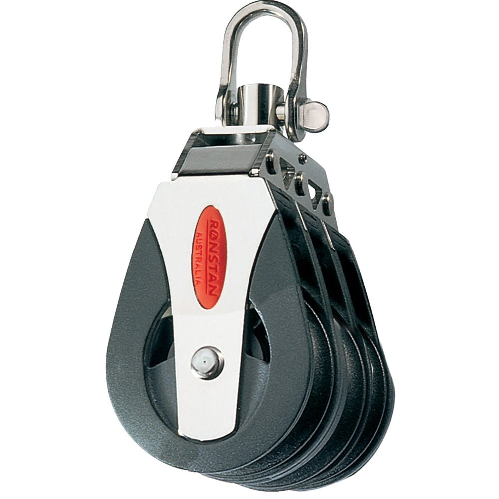 Ronstan Series 40 Ball Bearing Block - Triple - Swivel Head [RF40300] - Houseboatparts.com
