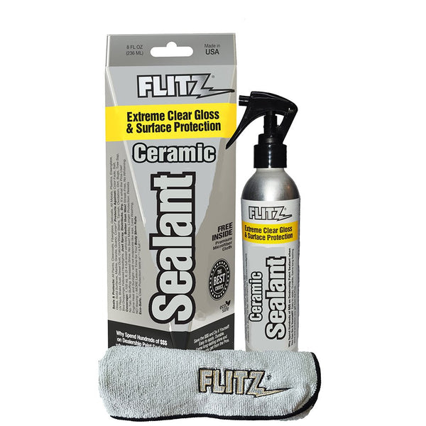 Flitz Ceramic Sealant Spray Bottle w/Microfiber Polishing Cloth - 236ml/8oz [CS 02908] - Houseboatparts.com