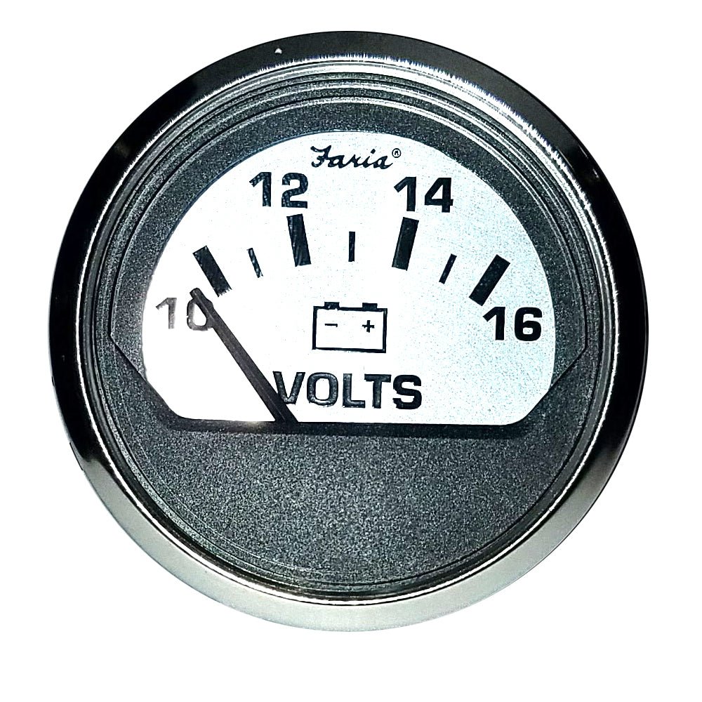 Faria Spun Silver 2" Voltmeter [16023] - Houseboatparts.com