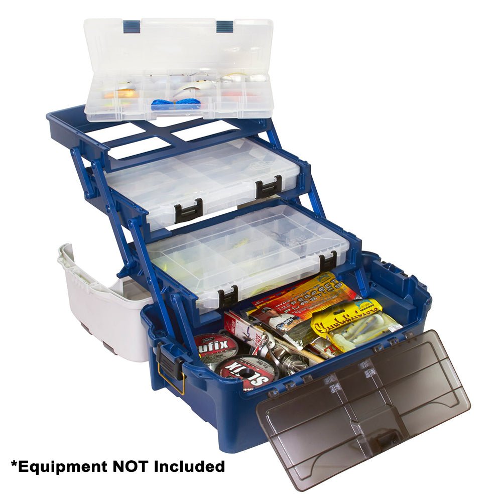 Plano Hybrid Hip 3-Stowaway Tackle Box 3700 - Blue [723700] - Houseboatparts.com
