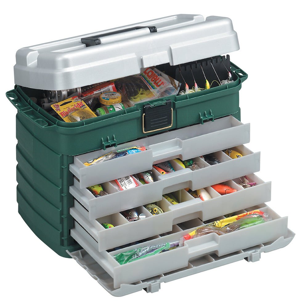 Plano 4-Drawer Tackle Box - Green Metallic/Silver [758005] - Houseboatparts.com