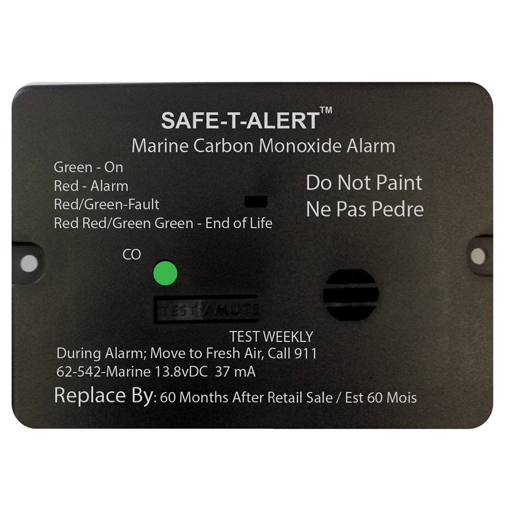 Safe-T-Alert 62 Series Carbon Monoxide Alarm w/Relay - 12V - 62-542-R-Marine - Flush Mount - Black [62-542-R-MARINE-BL] - Houseboatparts.com