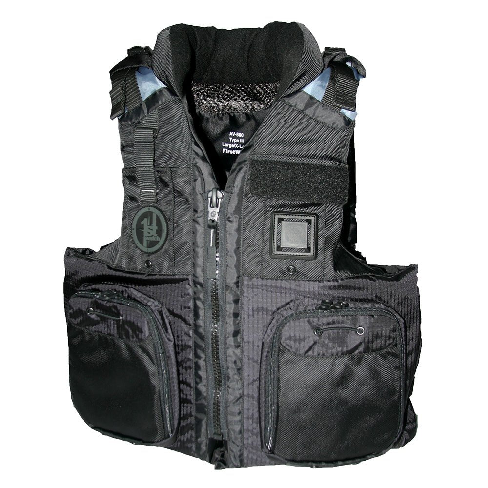 First Watch AV-800 Four Pocket Flotation Vest - Black - Small to Medium [AV-800-BK-S/M] - Houseboatparts.com