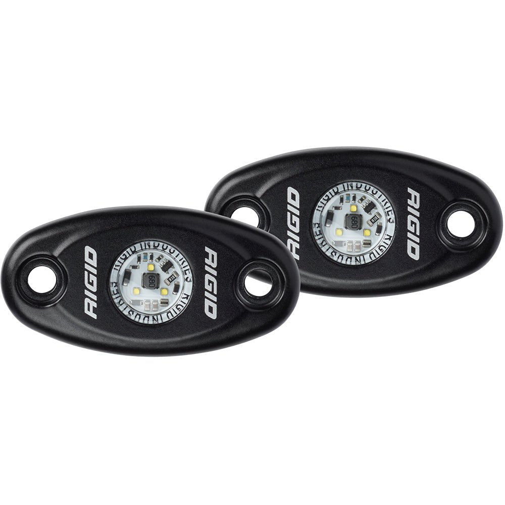 RIGID Industries A-Series Black High Power LED Light - Pair - Warm White [482073] - Houseboatparts.com