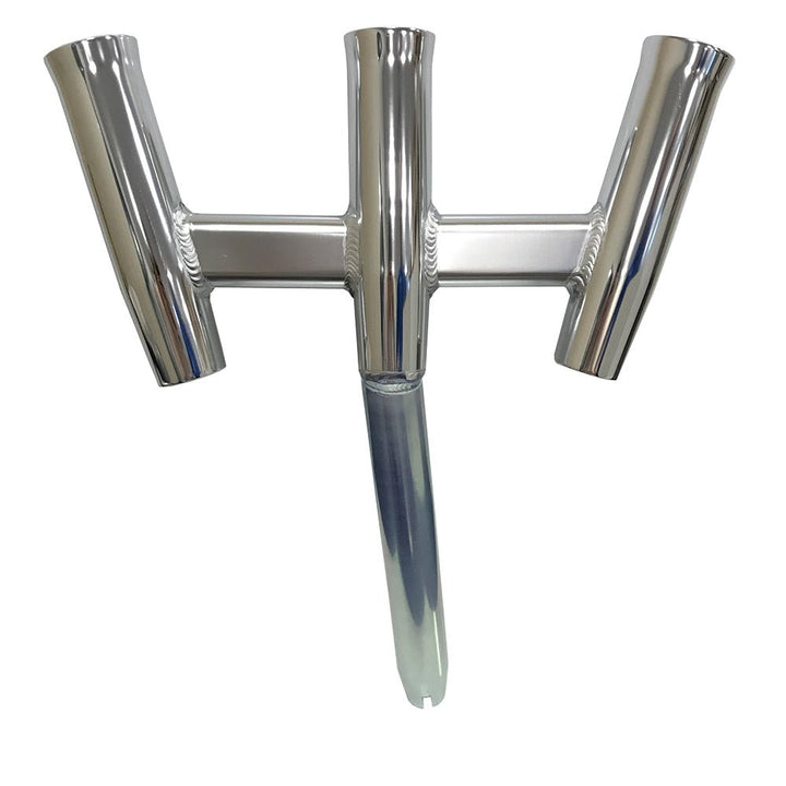 Tigress GS Trident Rod Holder - Bent Butt - Polished Aluminum [88160] - Houseboatparts.com