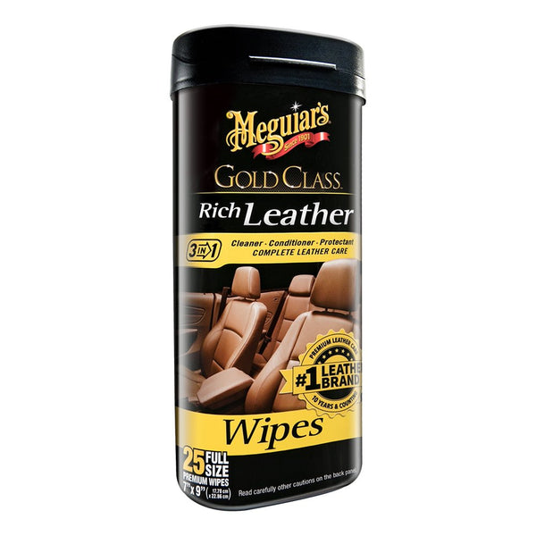 Meguiars Gold Class Rich Leather Cleaner Conditioner Wipes [G10900] - Houseboatparts.com