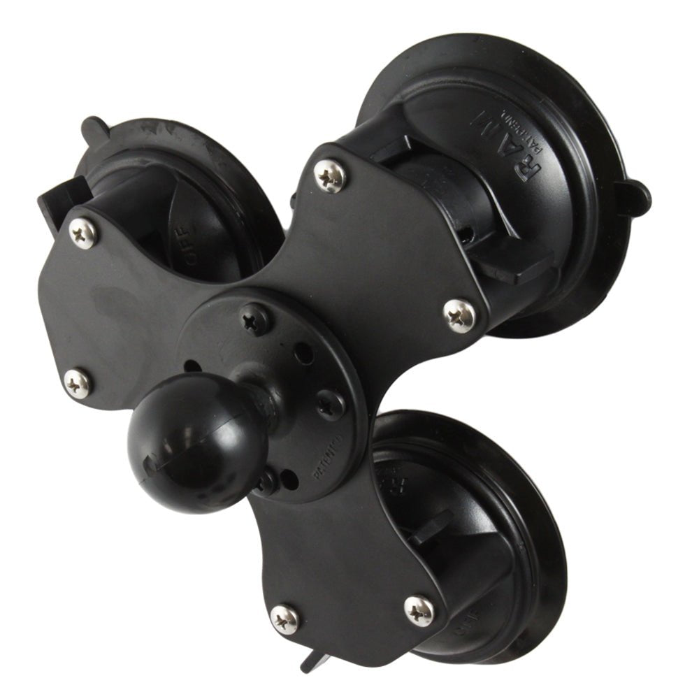 RAM Mount Triple Suction Cup Base w/1.5" Ball [RAM-224-3U] - Houseboatparts.com