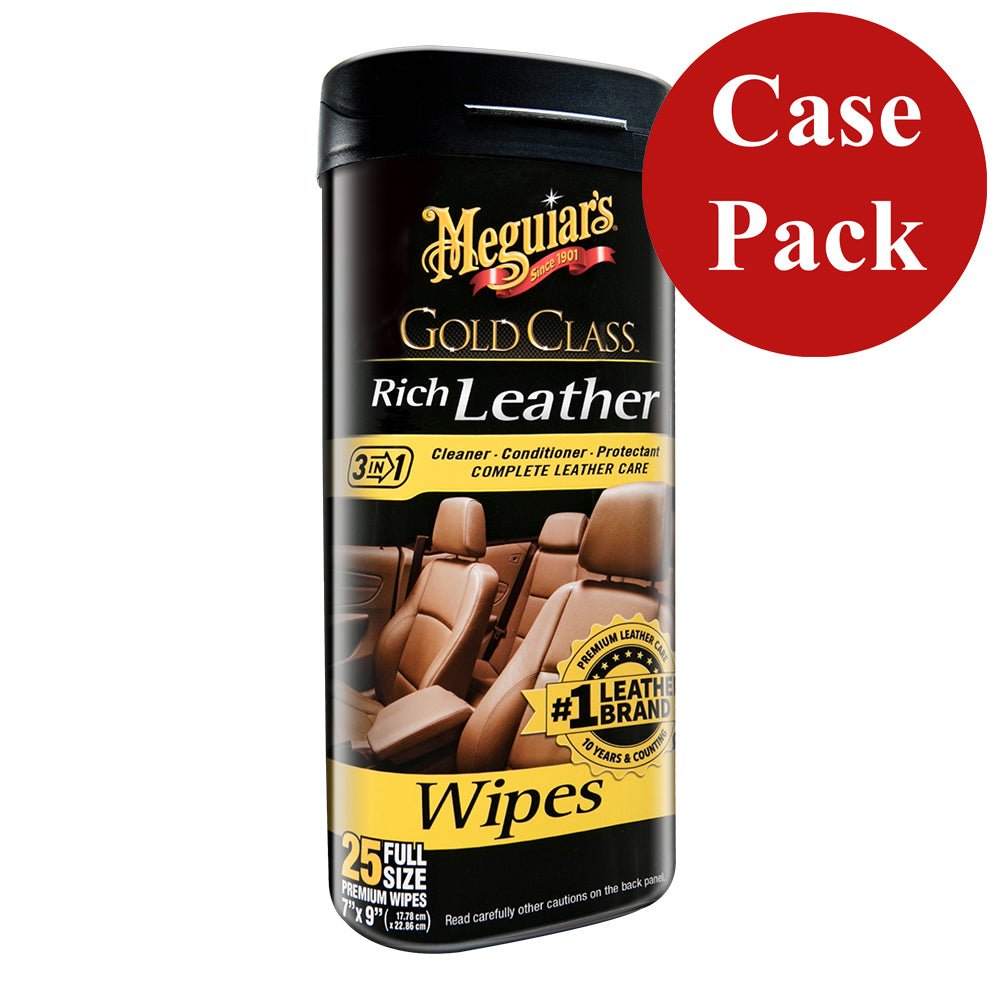 Meguiars Gold Class Rich Leather Cleaner Conditioner Wipes *Case of 6* [G10900CASE] - Houseboatparts.com