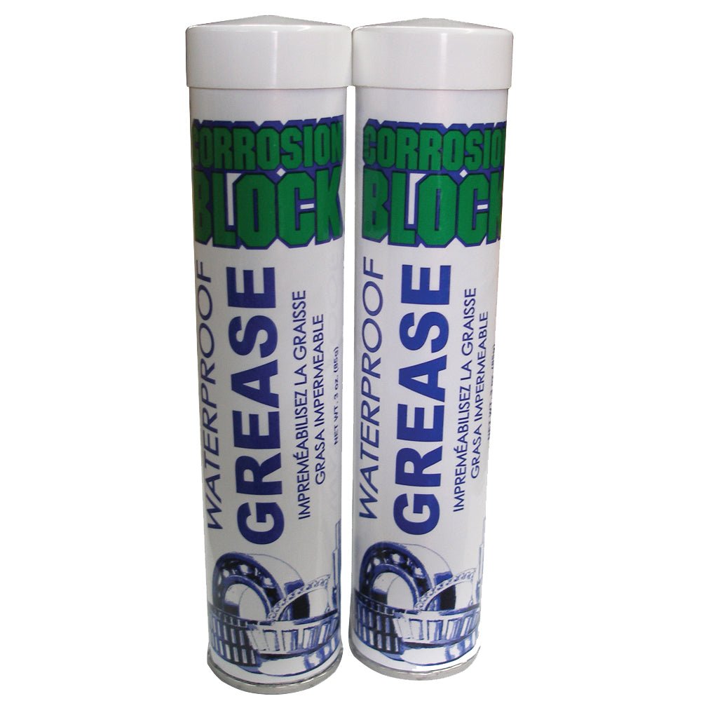 Corrosion Block High Performance Waterproof Grease - (2) 3oz Cartridges - Non-Hazmat, Non-Flammable Non-Toxic [25003] - Houseboatparts.com