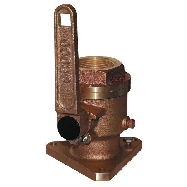 GROCO 1-1/2" Bronze Flanged Full Flow Seacock [BV-1500] - Houseboatparts.com