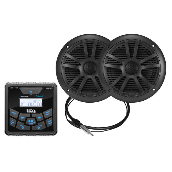 Boss Audio MCKGB450B.6 Marine Stereo 6.5" Speaker Kit - Black [MCKGB450B.6] - Houseboatparts.com