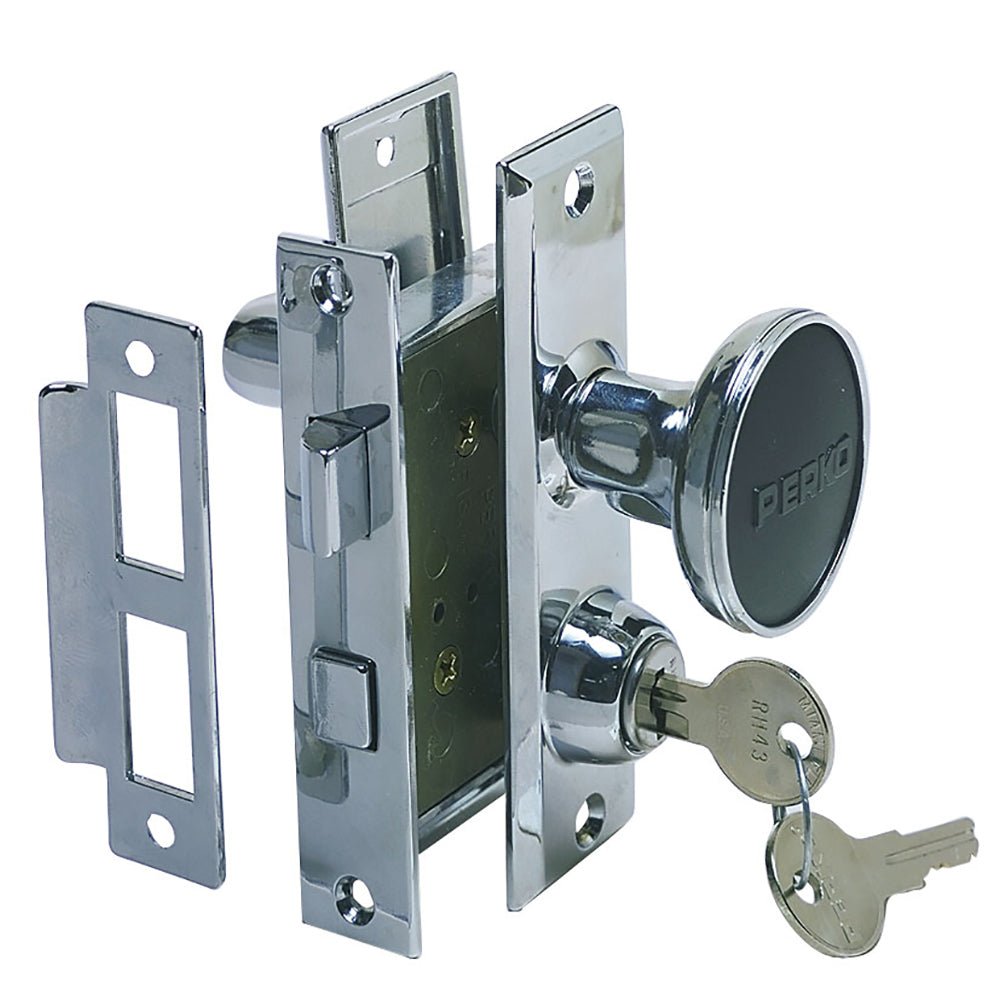 Perko Mortise Lock Set w/Bolt [0927DP0CHR] - Houseboatparts.com