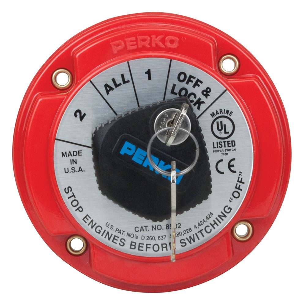 Perko Medium Duty Battery Selector Switch w/Key Lock [8502DP] - Houseboatparts.com