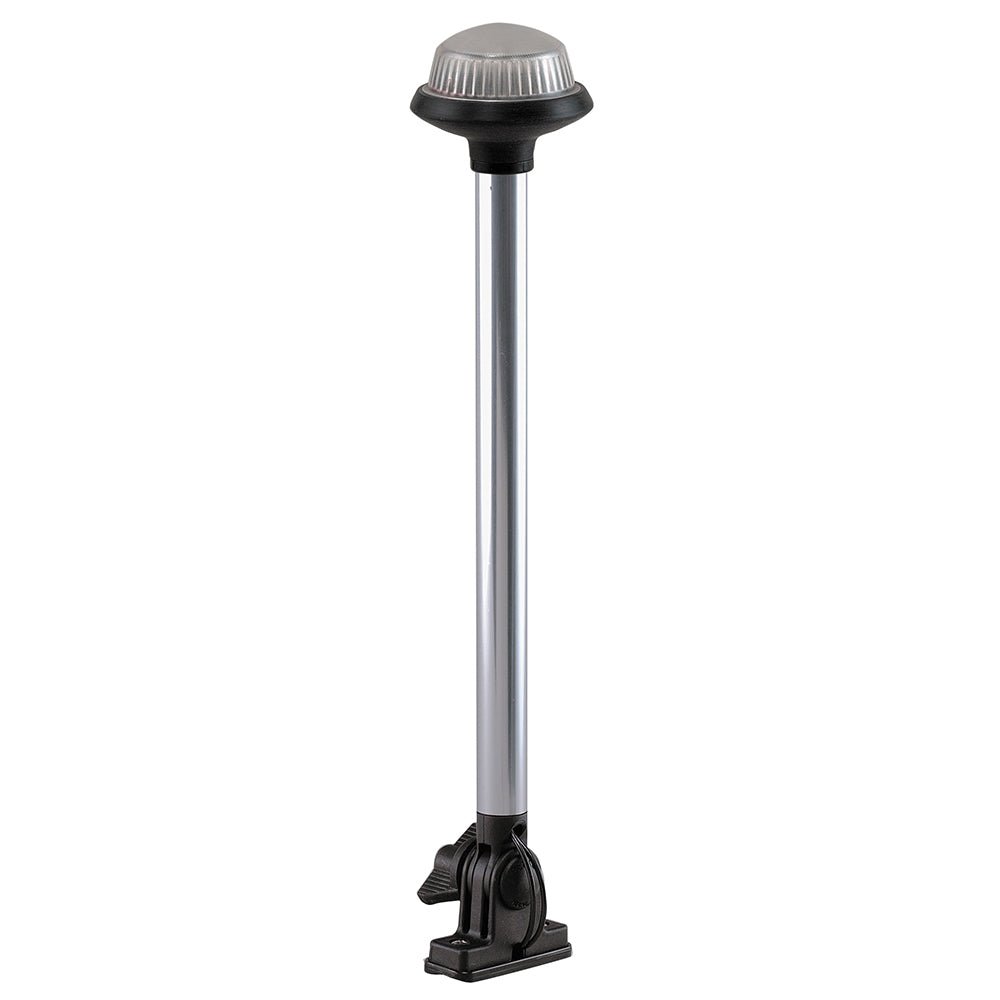 Perko Fold Down All-Round Frosted Globe Pole Light - Vertical Mount - White [1637DP0CHR] - Houseboatparts.com