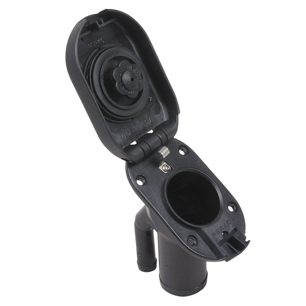 Perko Combination Vented Gas Fill/Tank f/1-1/2" Hose - 35 Angled Neck [1318DPGBLK] - Houseboatparts.com