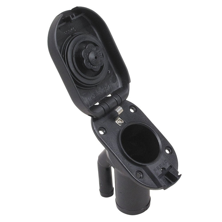 Perko Combination Vented Gas Fill/Tank f/1-1/2" Hose - 35 Angled Neck [1318DPGBLK] - Houseboatparts.com