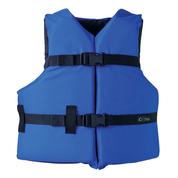 Onyx Nylon General Purpose Life Jacket - Youth 50-90lbs - Blue [103000-500-002-12] - Houseboatparts.com