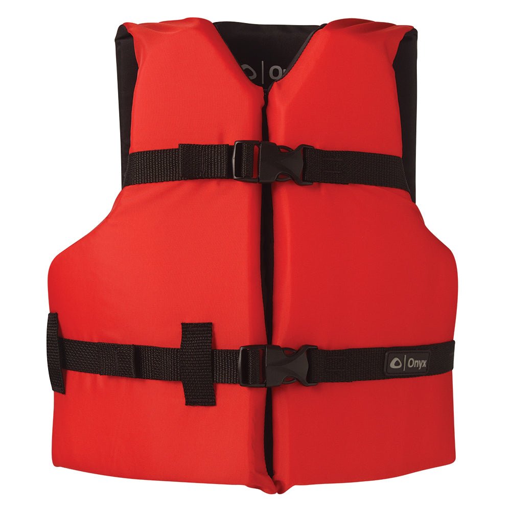 Onyx Nylon General Purpose Life Jacket - Youth 50-90lbs - Red [103000-100-002-12] - Houseboatparts.com