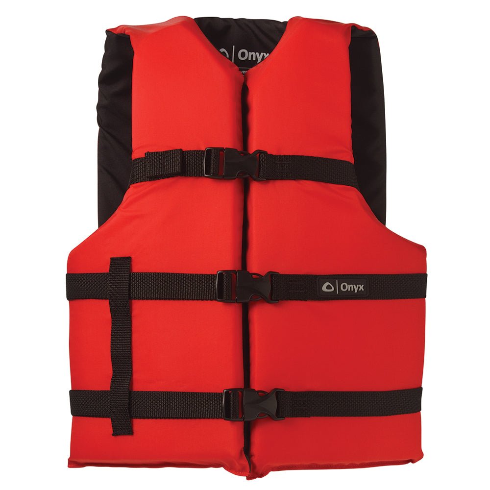 Onyx Nylon General Purpose Life Jacket - Adult Universal - Red [103000-100-004-12] - Houseboatparts.com