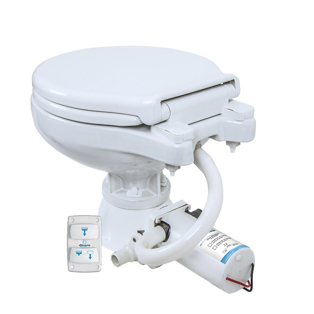 Albin Group Marine Toilet Silent Electric Compact - 12V [07-03-010] - Houseboatparts.com