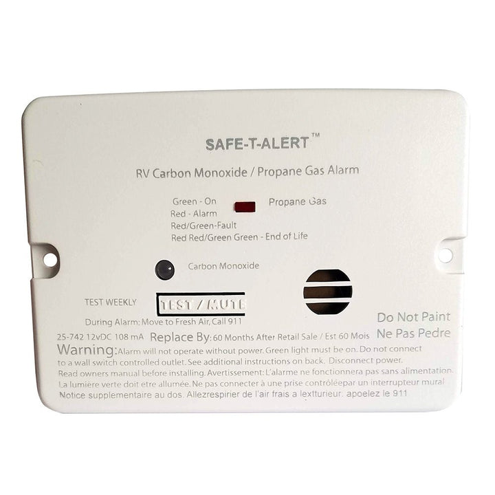 Safe-T-Alert Combo Carbon Monoxide Propane Alarm - Flush Mount - Mini - White [25-742-WHT] - Houseboatparts.com