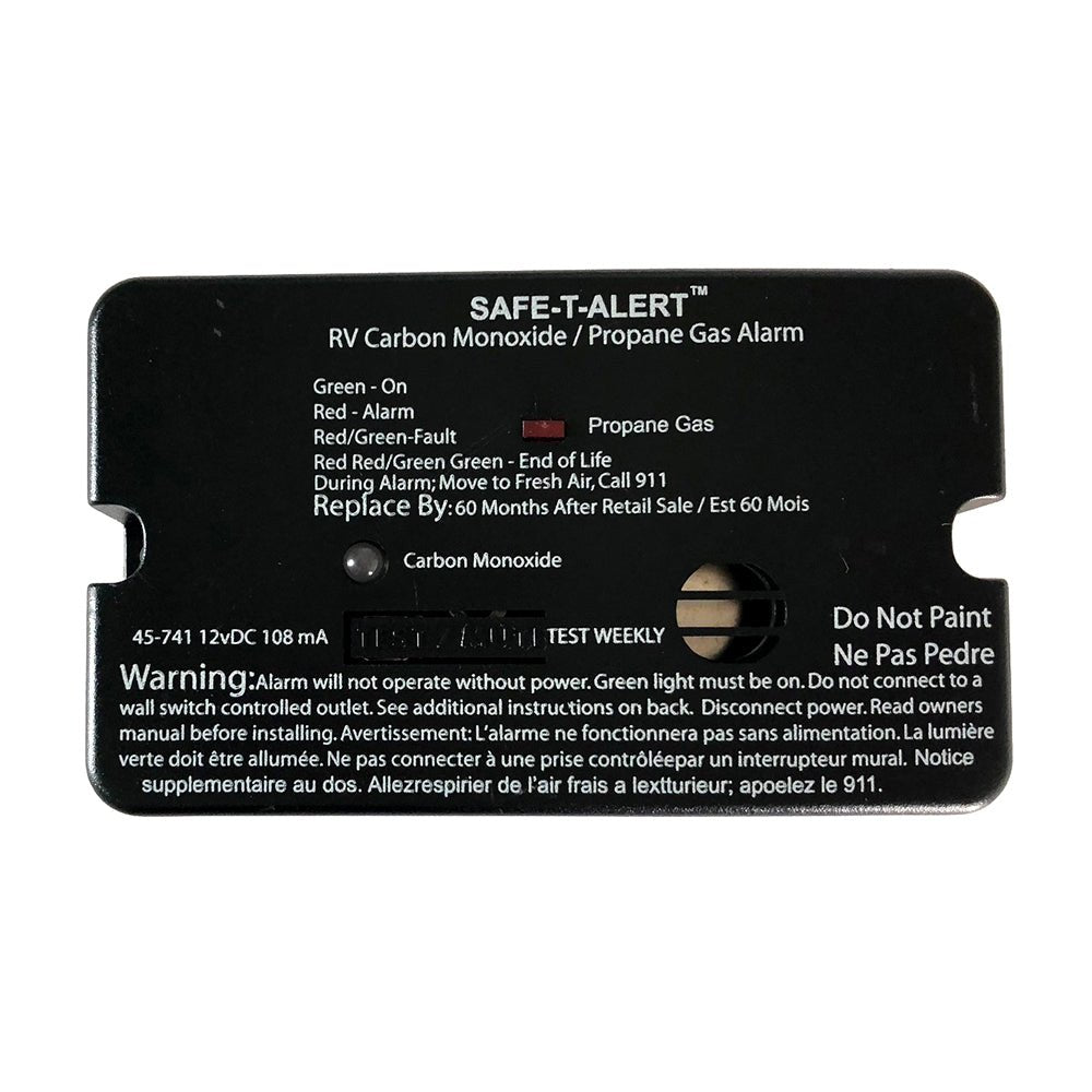 Safe-T-Alert 45-Series Combo Carbon Monoxide Propane Alarm Surface Mount - Black [45-741-BL] - Houseboatparts.com