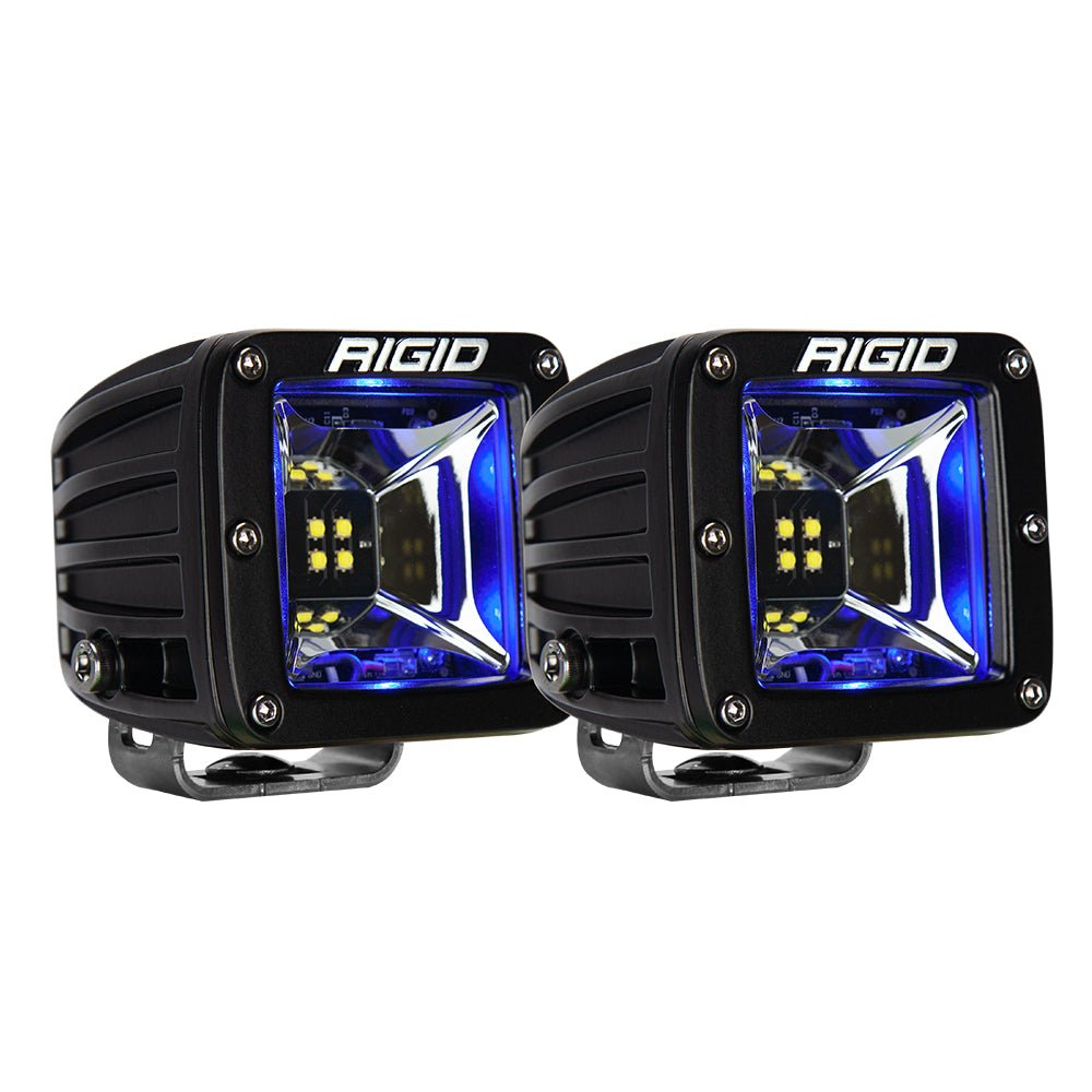 RIGID Industries Radiance Scene Lights - Surface Mount Pair - Black w/Blue LED Backlight [68201] - Houseboatparts.com