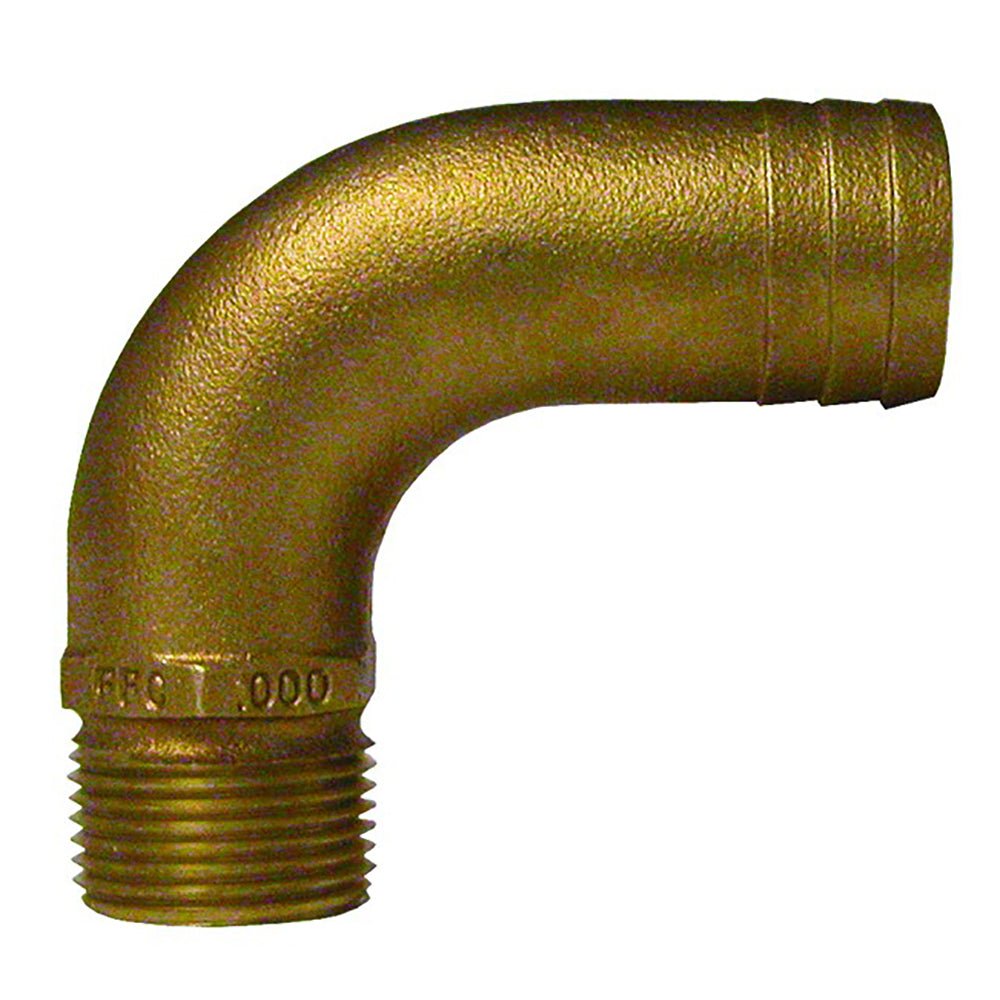 GROCO 3/4" NPT x 1" ID Bronze Full Flow 90 Elbow Pipe to Hose Fitting [FFC-750] - Houseboatparts.com