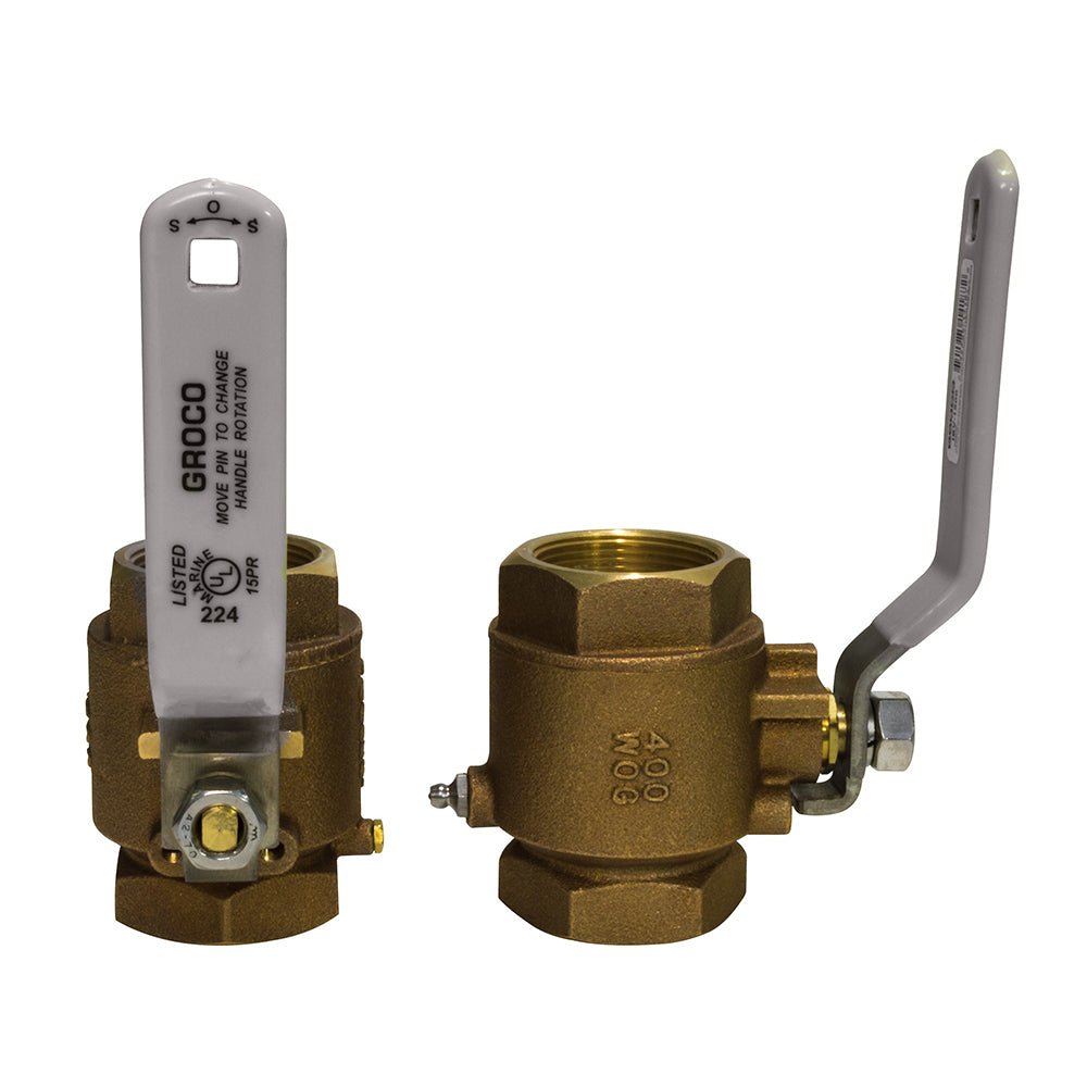 GROCO 3/8" NPT Bronze In-Line Ball Valve [IBV-375] - Houseboatparts.com