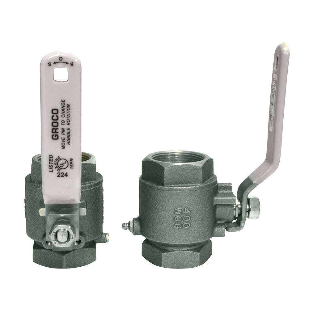 GROCO 2" NPT Stainless Steel In-Line Ball Valve [IBV-2000-S] - Houseboatparts.com