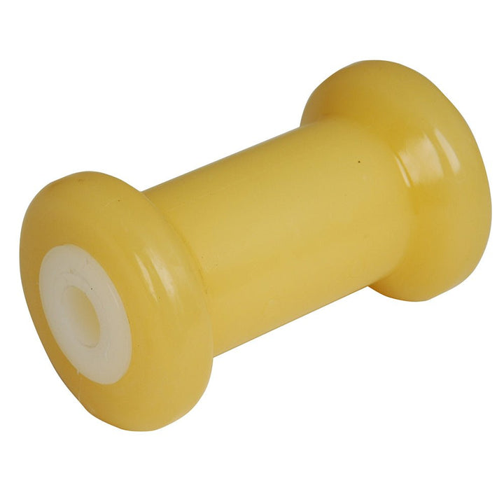 C.E. Smith Spool Roller 5" - 5/8" ID - Gold TPR w/Bushing White Solid [29712] - Houseboatparts.com