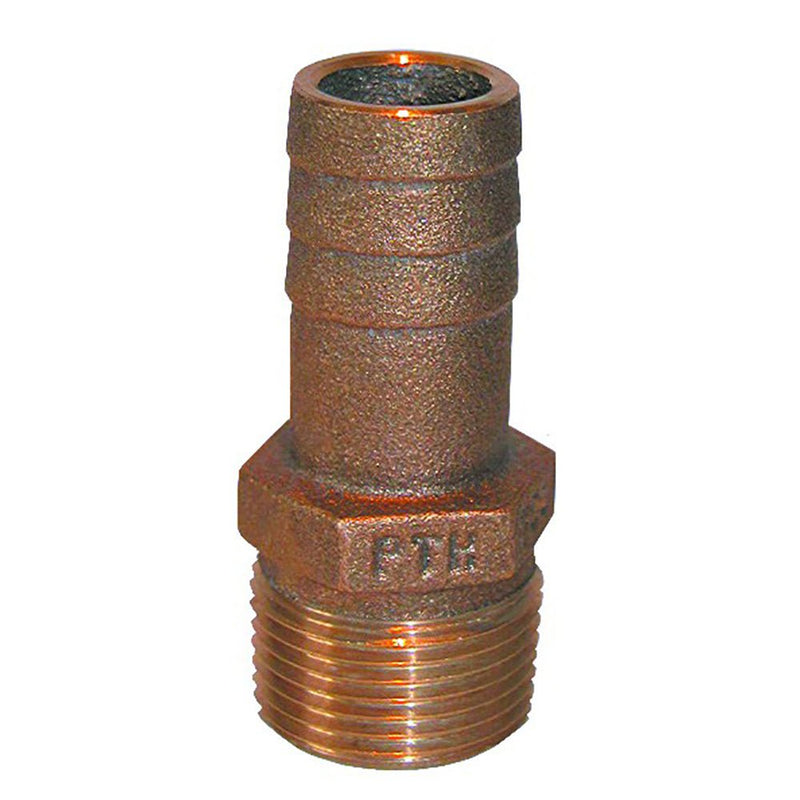 GROCO 1/2" NPT x 1/2" or 5/8" ID Bronze Pipe to Hose Straight Fitting [PTH-5062] - Houseboatparts.com