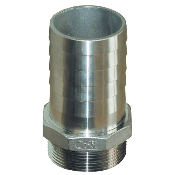 GROCO 3/4" NPT x 3/4" ID Stainless Steel Pipe to Hose Straight Fitting [PTH-750-S] - Houseboatparts.com