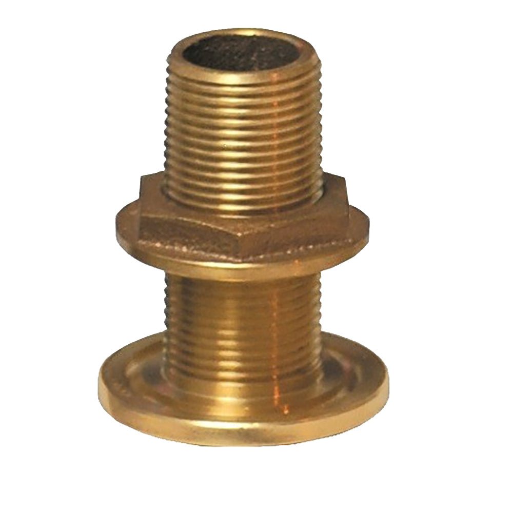 GROCO 1/2" NPS NPT Combo Bronze Thru-Hull Fitting w/Nut [TH-500-W] - Houseboatparts.com