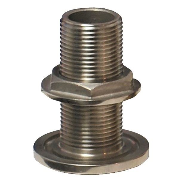 GROCO 3/4" NPS NPT Combo Stainless Steel Thru-Hull Fitting w/Nut [TH-750-WS] - Houseboatparts.com