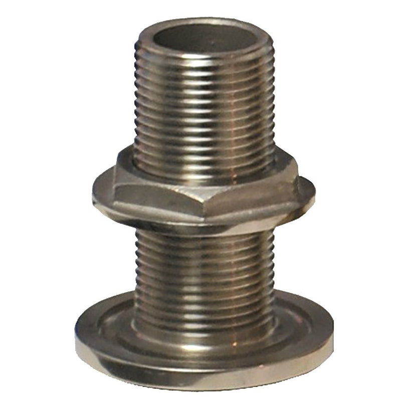 GROCO 1" NPS NPT Combo Stainless Steel Thru-Hull Fitting w/Nut [TH-1000-WS] - Houseboatparts.com