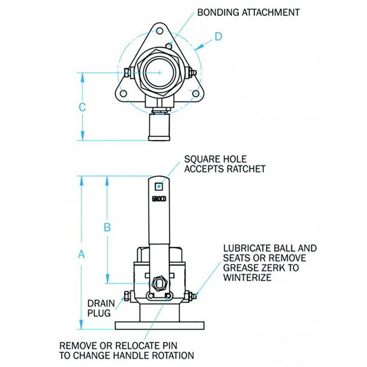GROCO 1 - 1/4" Bronze Tri - Flanged Ball Valve/Seacock [FBV - 1250] - Houseboatparts.com