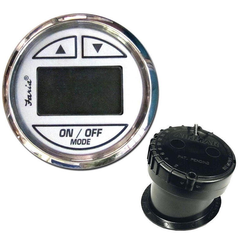 Faria Chesapeake White SS 2" Depth Sounder w/In-Hull Transducer [13851] - Houseboatparts.com