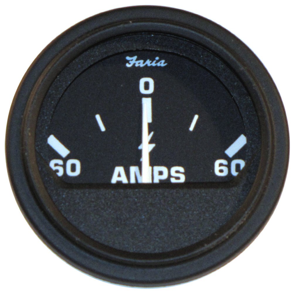 Faria 2" Heavy-Duty Ammeter (60-0-60) - Black [23006] - Houseboatparts.com