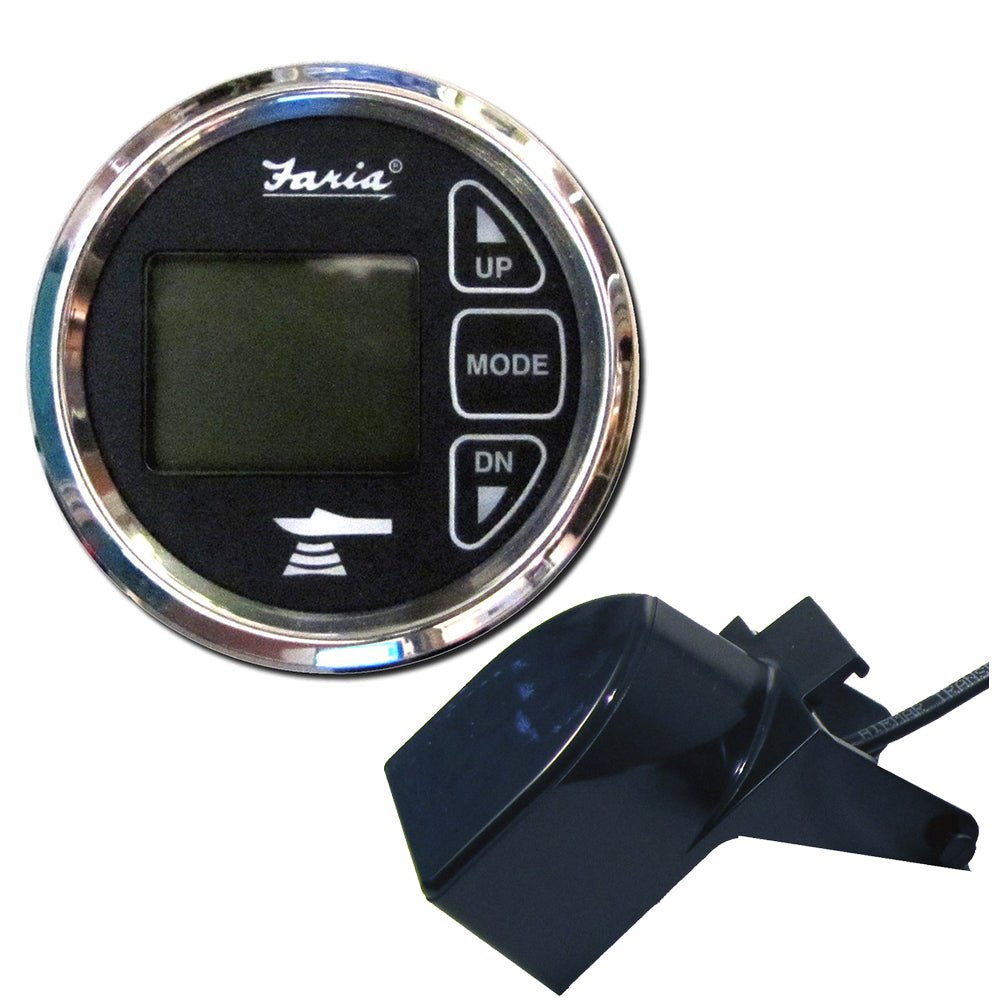 Faria Chesapeake Black 2" Dual Depth Temp Sounder w/Transom Mount Transducer [13752] - Houseboatparts.com