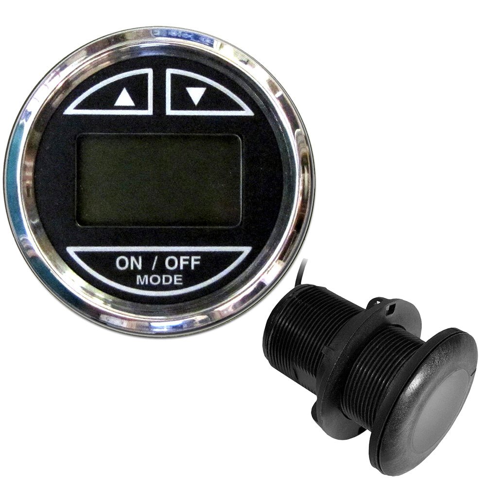 Faria Chesapeake Black 2" Depth Sounder w/Thru-Hull Transducer [13795] - Houseboatparts.com