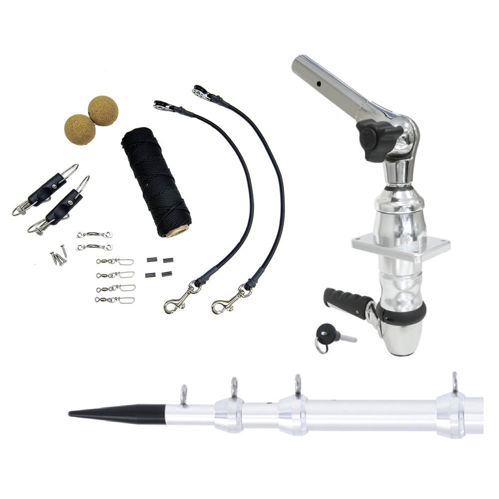 Tigress XD Top Mount System - 15 - Silver Outriggers Elite Rigging Kit [88824] - Houseboatparts.com