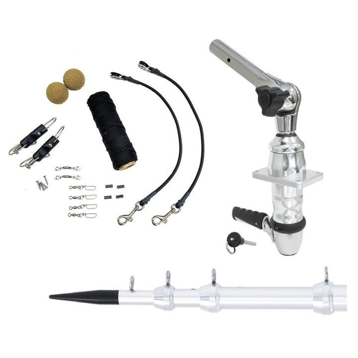 Tigress XD Top Mount System - 15 - Silver Outriggers Elite Rigging Kit [88824] - Houseboatparts.com