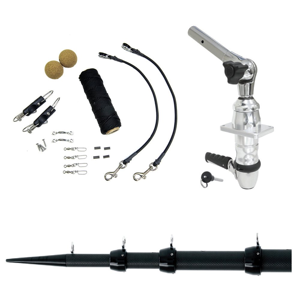 Tigress XD Top Mount System - 15 - Black Outriggers Elite Rigging Kit [88824 - 1] - Houseboatparts.com