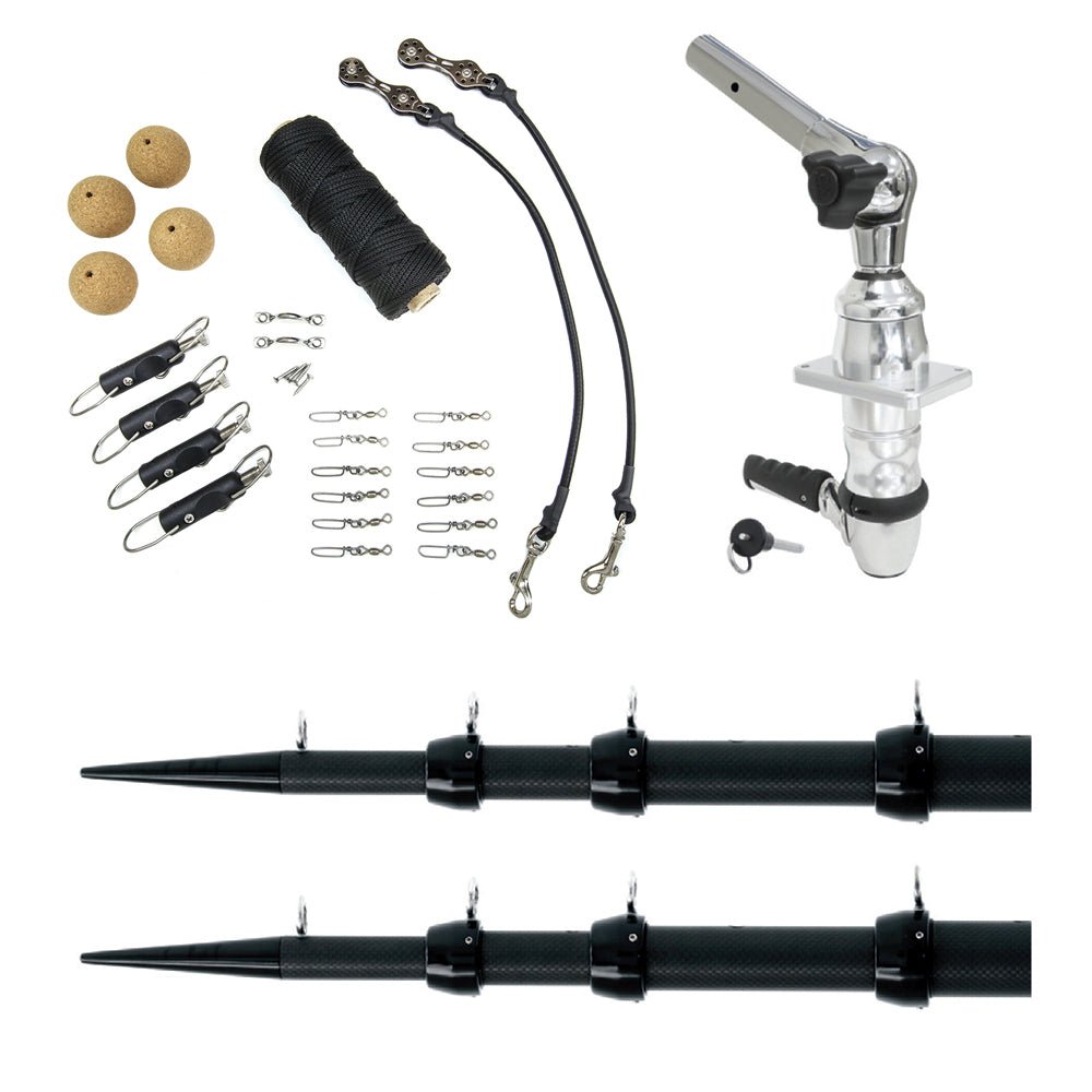 Tigress XD Top Mount System - 18 Carbon Fiber Black/Black Ultimate Rigging Kit [88679 - 00] - Houseboatparts.com