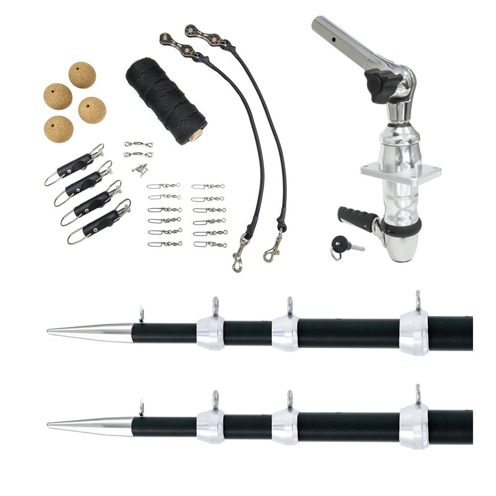 Tigress XD Top Mount System - 18 Carbon Fiber Black/Silver Ultimate Rigging Kit [88679 - 01] - Houseboatparts.com