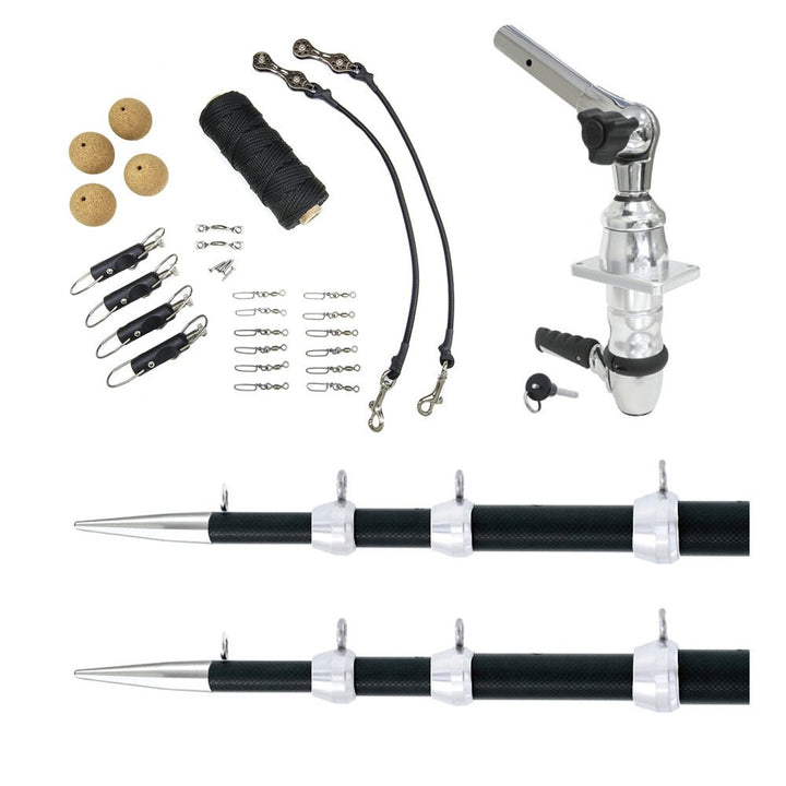 Tigress XD Top Mount System - 18 Carbon Fiber Black/Silver Ultimate Rigging Kit [88679 - 01] - Houseboatparts.com