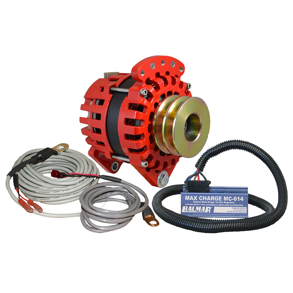 Balmar Alternator 3.15" Dual Foot Saddle Dual V Pulley Regulator Temp Sensor - 170A Kit - 12V [XT-DF-170-DV-KIT] - Houseboatparts.com